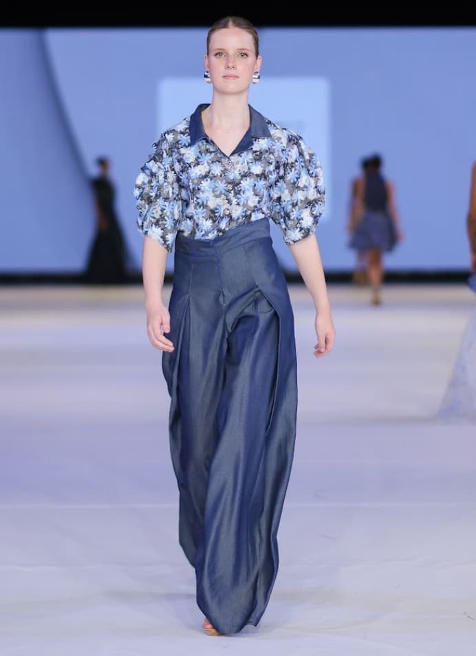 Runway portrait with designer styling
