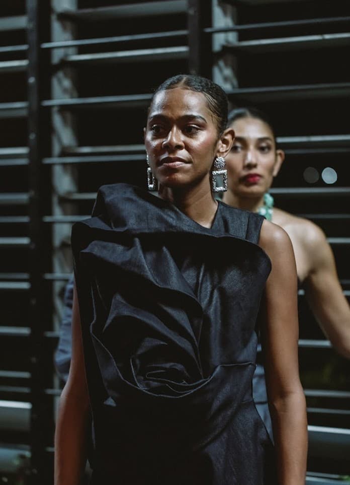 Fashion Week runway look in motion